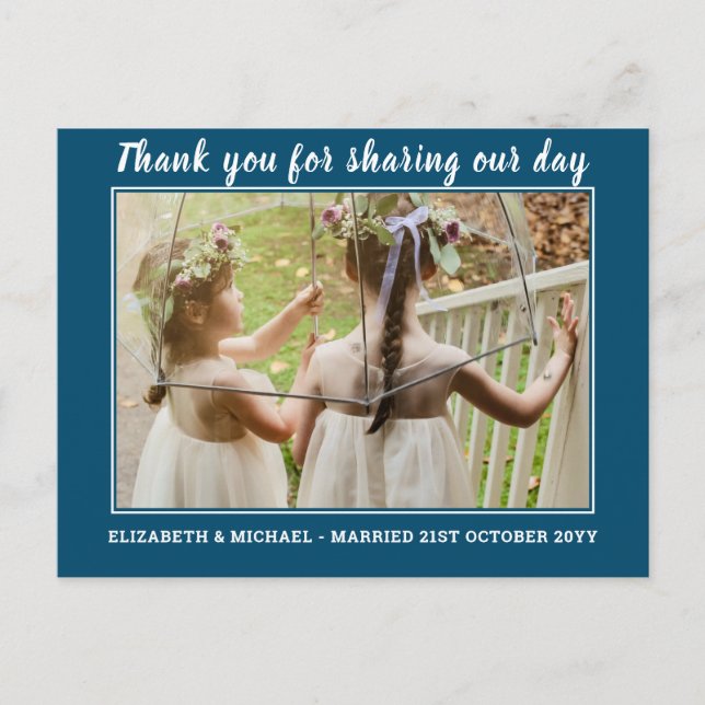 Wedding Thank you Cards With Photo Virtual Digital (Front)