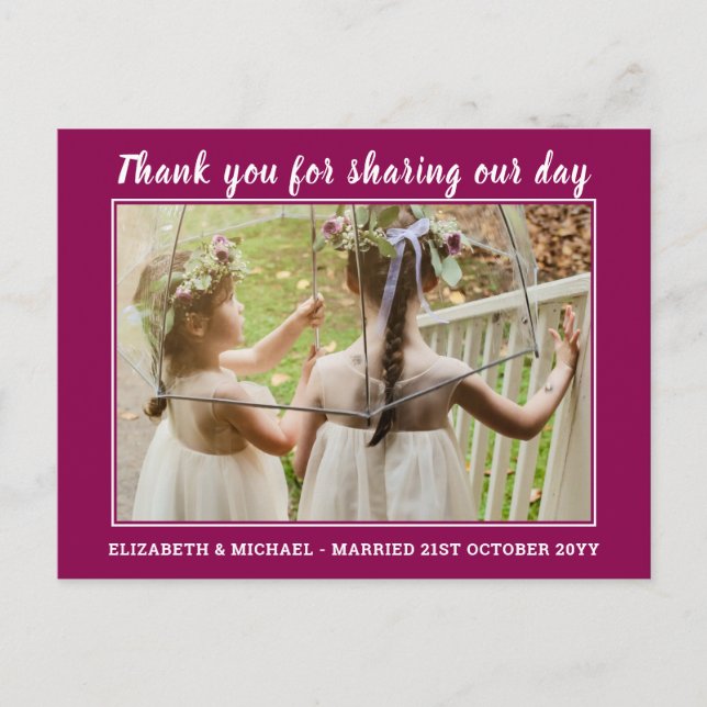 Wedding Thank you Cards With Photo Virtual Digital (Front)