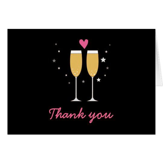 Wedding Thank You Champagne Toast Card