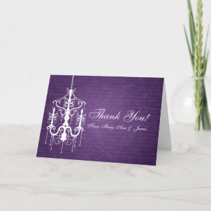 Wedding "Thank you" Chandelier Purple Thank You Card