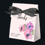 Wedding Thank You Chic Pink Floral Favour Boxes<br><div class="desc">Wedding Thank You Chic Pink Floral Favour Boxes. Stylishly personalise with your custom names and date.</div>