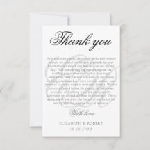 Wedding Thank you Couple Monogram Elegant Script