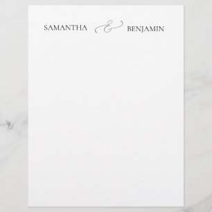 Wedding Thank You Couple Names Ampersand Note Card Custom Letterhead
