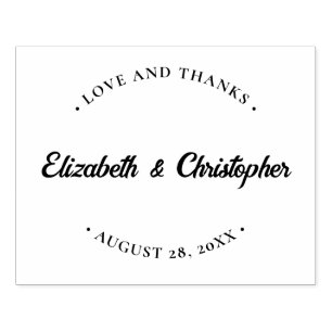 Wedding Thank you Custom Love and thanks Rubber Stamp