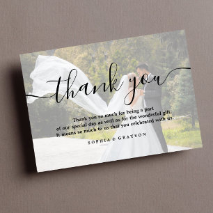 Wedding Thank You Custom Personalised Photo Vellum Card