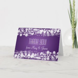 Wedding "Thank you" Dotted Purple Thank You Card