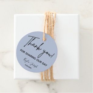 Wedding Thank you Dusty Blue Favour Tags