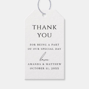 Wedding Thank You Elegant Minimalist Clean Favou Gift Tags