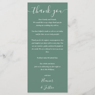 Wedding Thank You Eucalyptus Green Place Card