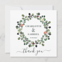 Wedding Thank You Eucalyptus Greenery