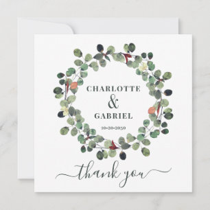 Wedding Thank You Eucalyptus Greenery  Card