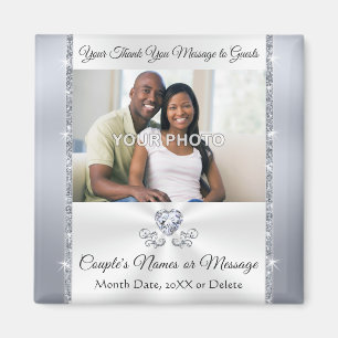 Wedding Thank You Favours, PHOTO, Personalised Magnet