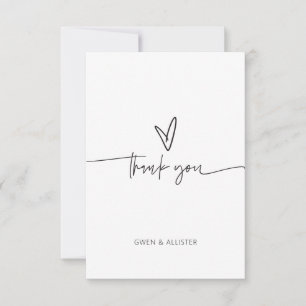 Wedding Thank You Flat Blank Note Cards