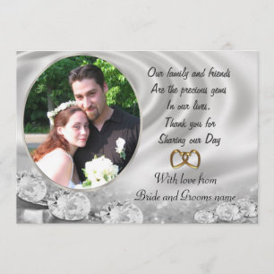 Wedding Thank you for favours with portrait Card