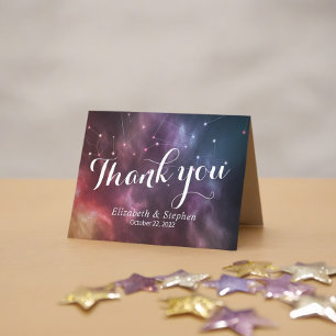 Wedding Thank You Galaxy Star Nebula Constellation Card