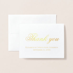 Wedding Thank you Gold or Silver Foil Personalised Card