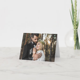 Wedding Thank You Handwritten Photo Elegant