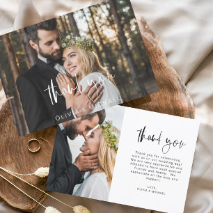 Wedding Thank You Handwritten Photo Elegant