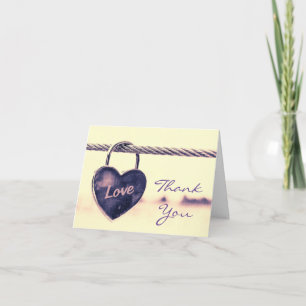 Wedding Thank You Heart Shaped Love Padlock