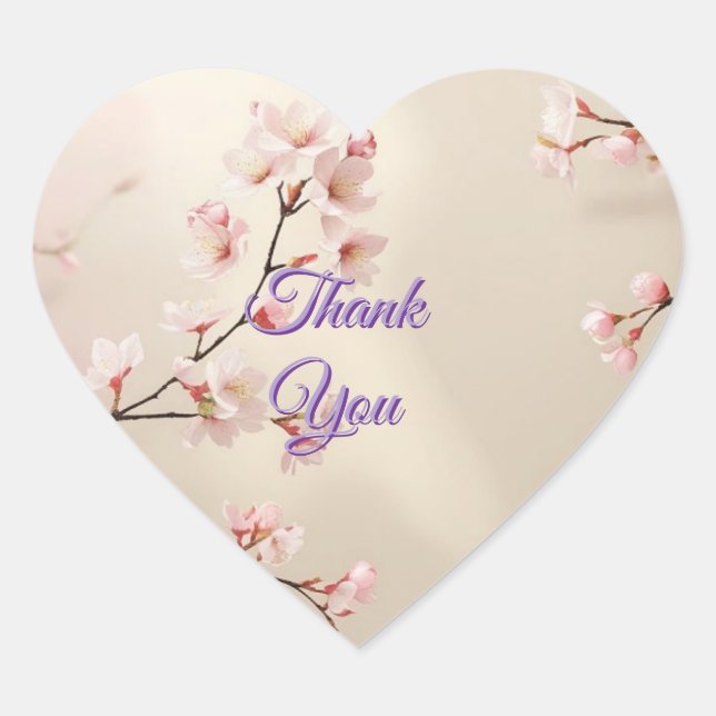 wedding Thank You  Heart Sticker (Front)