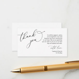 Wedding Thank you, in Modern romantic theme Enclosure Card