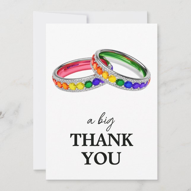 🌈 Wedding thank you Intertwined in Pride Card (Front)
