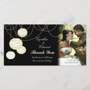 Wedding Thank You Ivory Round Lanterns Photo Card