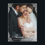 Wedding Thank You Lace Border Couple Photo Postcard<br><div class="desc">Wedding Thank You Lace Border Couple Photo Postcard</div>