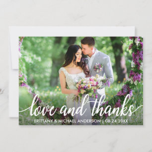 Wedding Thank You Love and Thanks Photo Card