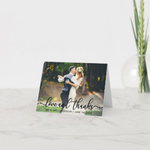 Wedding Thank You Love and Thanks Photo Note Card