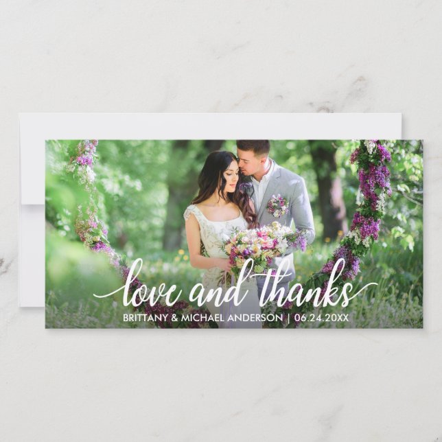 Wedding Thank You Love and Thanks Photo W (Front)