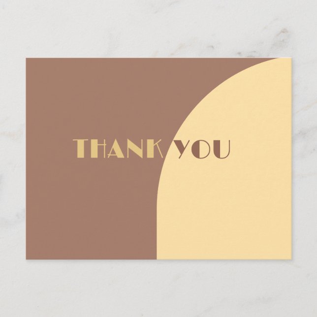 Wedding Thank You Mocha Mousse Arched Flat Card (Front)
