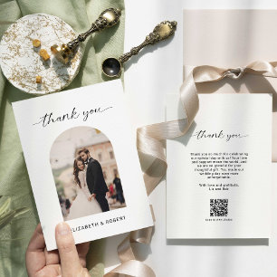 Wedding Thank you Modern Photo Arch QR Code