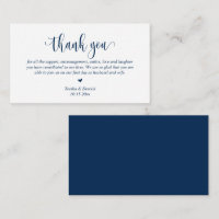 Wedding Thank you, Modern Script, Classy Navy Blue