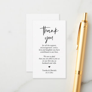 Wedding Thank you, Modern Simple Script Enclosure 