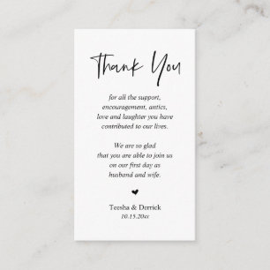 Wedding Thank you, Modern Simple Script Enclosure 