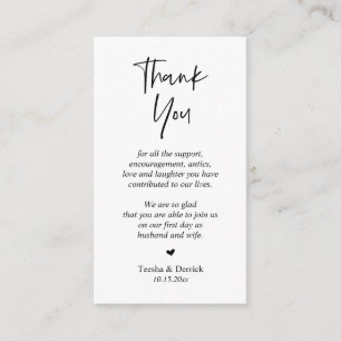 Wedding Thank you, Modern Simple Script Enclosure  Card