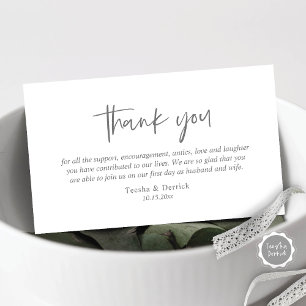 Wedding Thank you, Modern Simple Script Enclosure Card