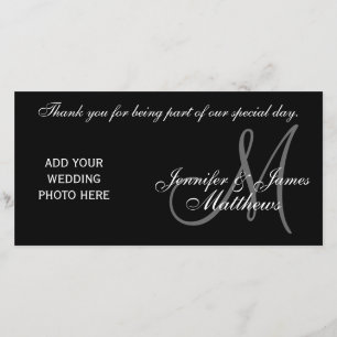 Wedding Thank You Monogram and Message PhotoCard