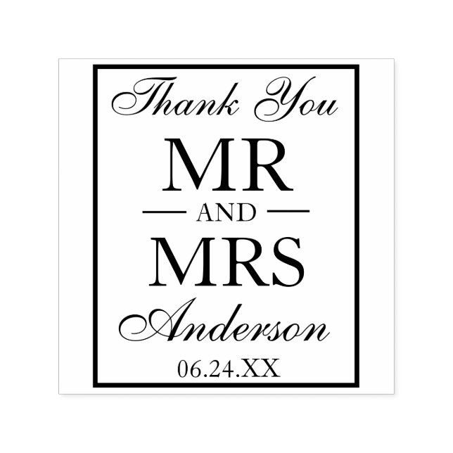 Wedding Thank You Mr. and Mrs. Self-inking Stamp (Design)
