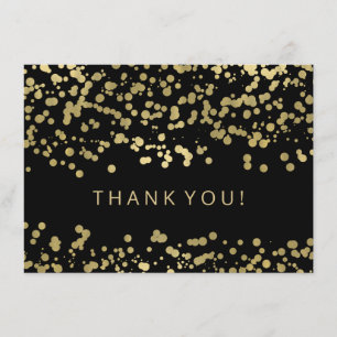 Wedding Thank You Note Gold Foil Confetti Card