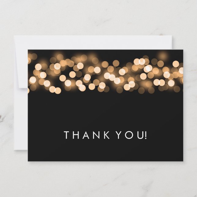 Wedding Thank You Note Gold Hollywood Glam Card (Front)