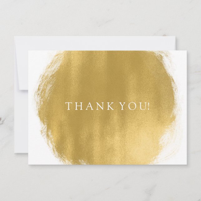 Wedding Thank You Note Gold Paint Look (Front)