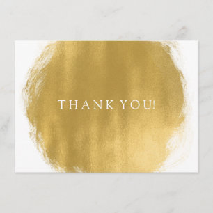 Wedding Thank You Note Gold Paint Look Card