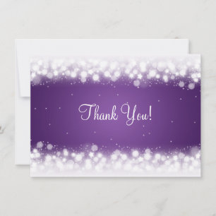 Wedding Thank You Note Magic Sparkle Purple Card