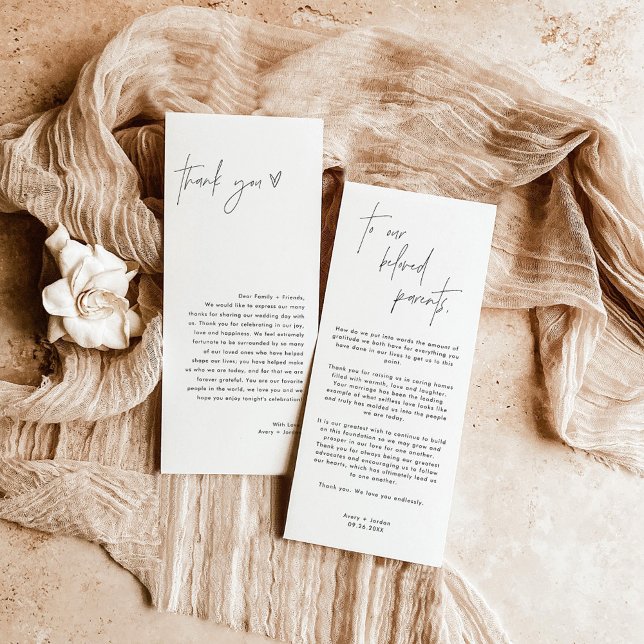 Wedding Thank You Note, Minimalist Wedding Napkin  (Creator Uploaded)
