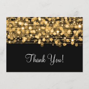 Wedding Thank You Note Party Sparkles Gold Card