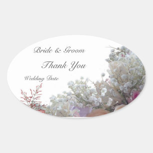 Wedding Thank You Oval Sticker