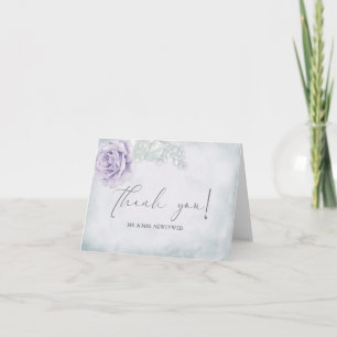 Wedding Thank You - Pastel Lilac Rose Card