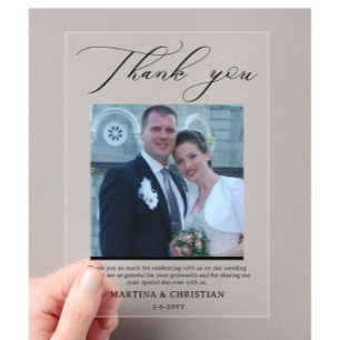  Wedding Thank You Photo  Acrylic Invitations